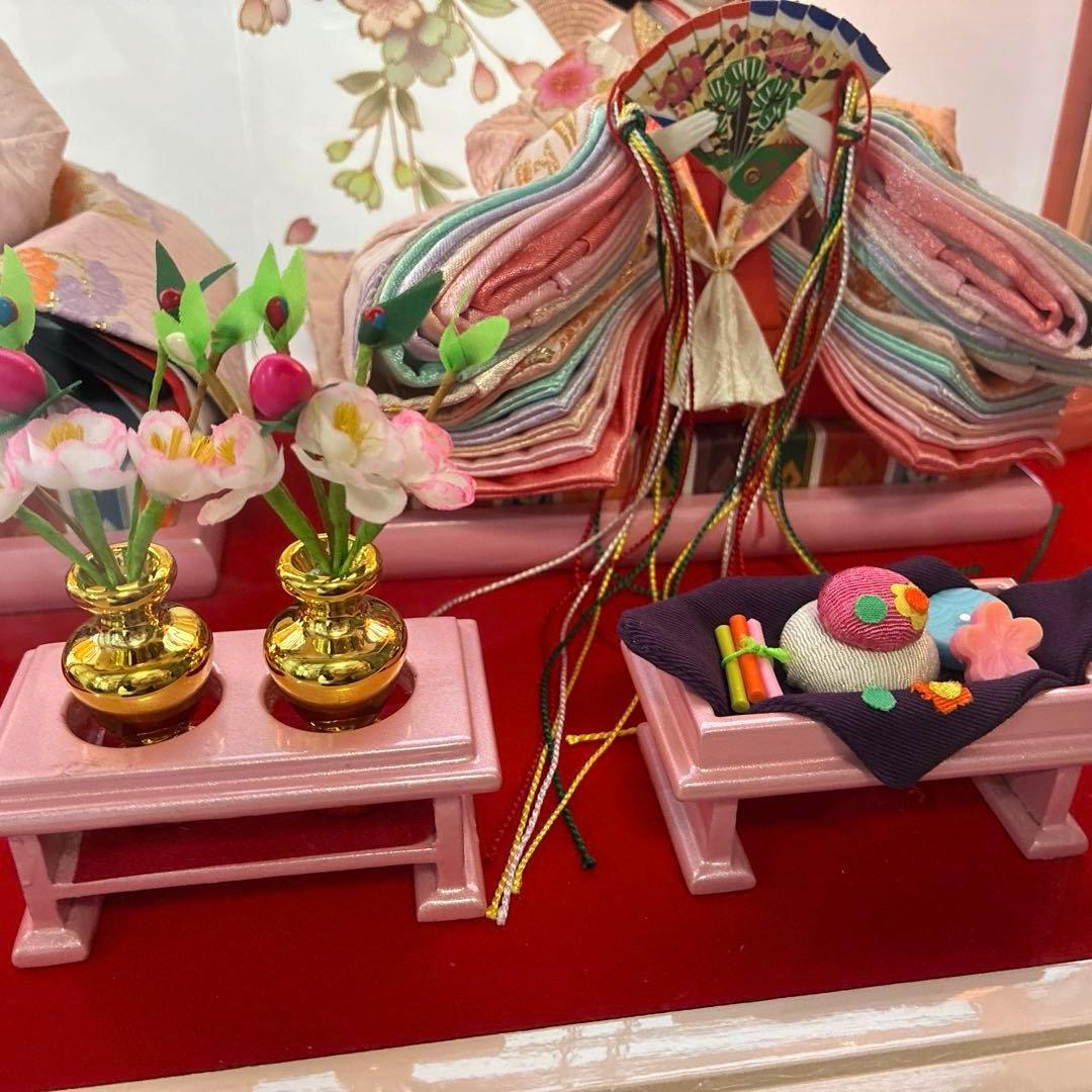 雛人形　アクリルケース　木枠ピンク（※2月9日削除予定）