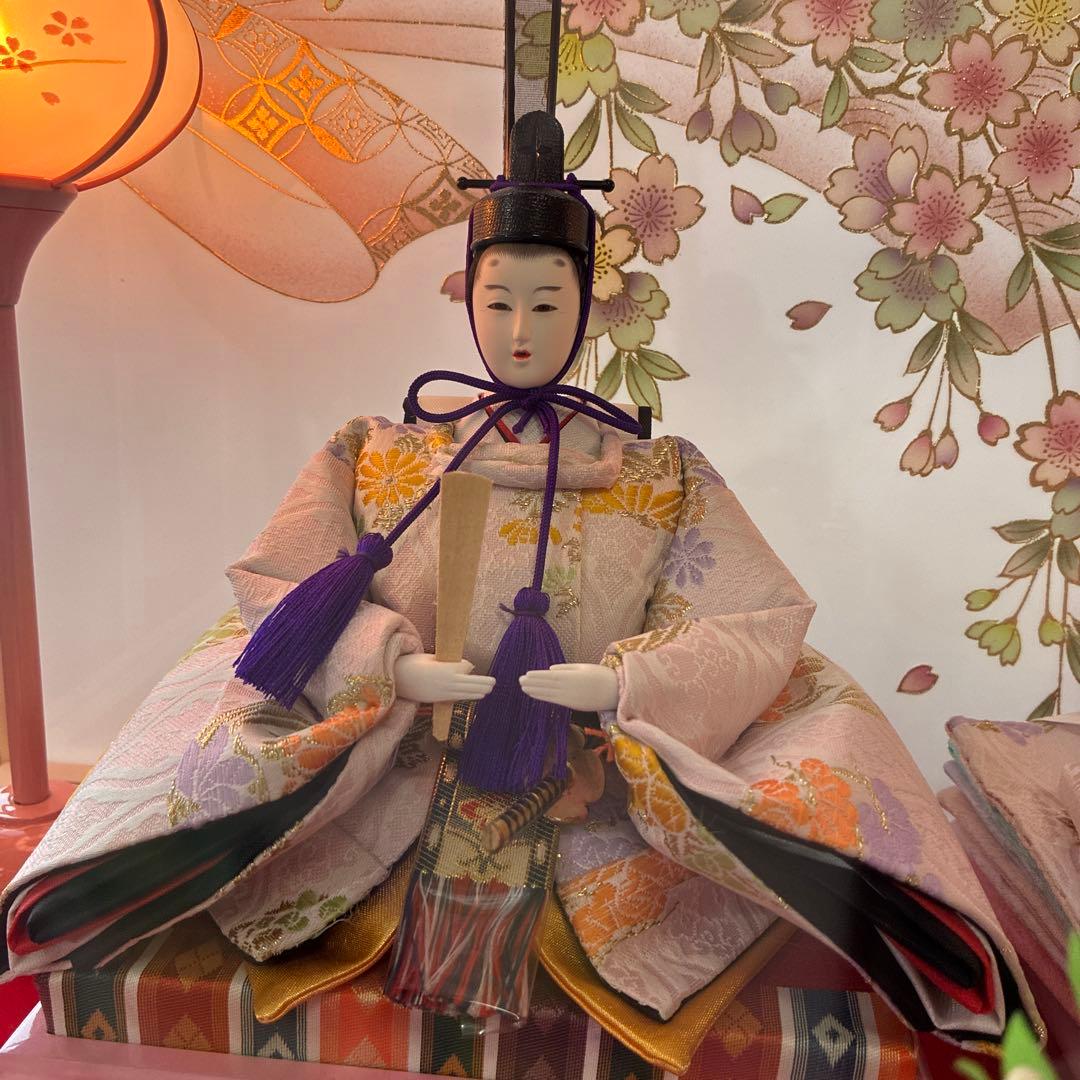 雛人形　アクリルケース　木枠ピンク（※2月9日削除予定）