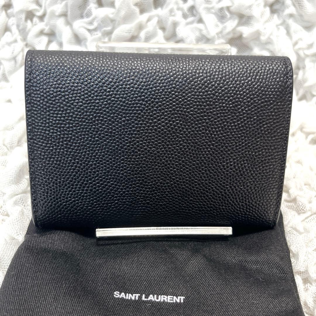 未使用級✨サンローラン　6連　キーケース　キーリング　キャビアスキン　YSL　黒