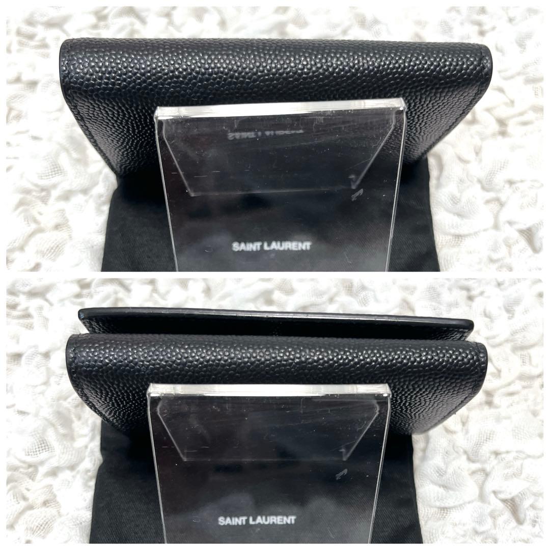 未使用級✨サンローラン　6連　キーケース　キーリング　キャビアスキン　YSL　黒