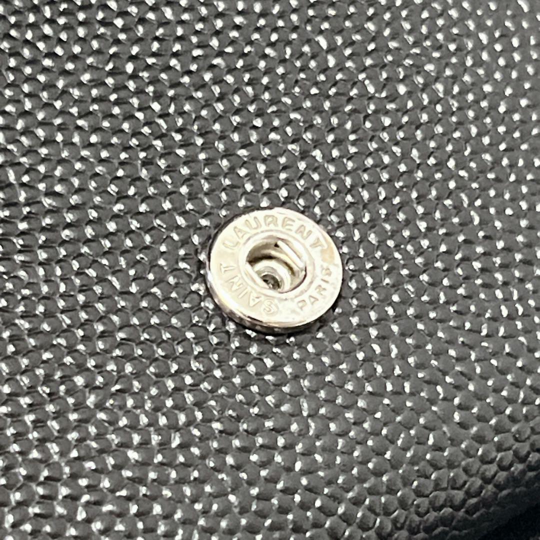 未使用級✨サンローラン　6連　キーケース　キーリング　キャビアスキン　YSL　黒