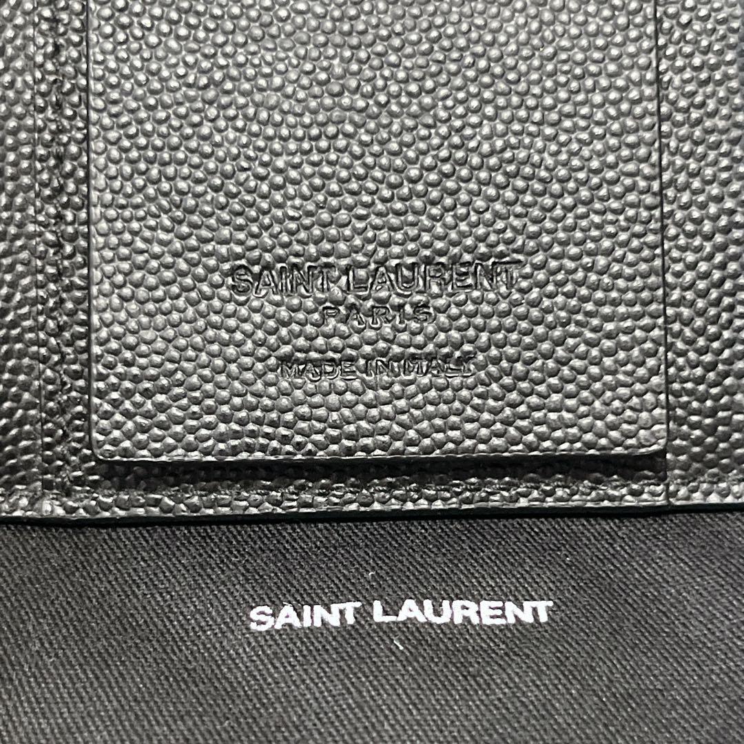 未使用級✨サンローラン　6連　キーケース　キーリング　キャビアスキン　YSL　黒