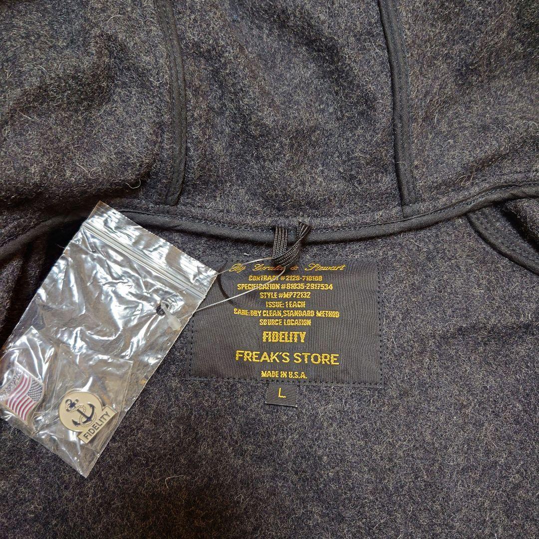 FIDELITY　チャコールグレー ダッフルコート ウール　Lサイズ