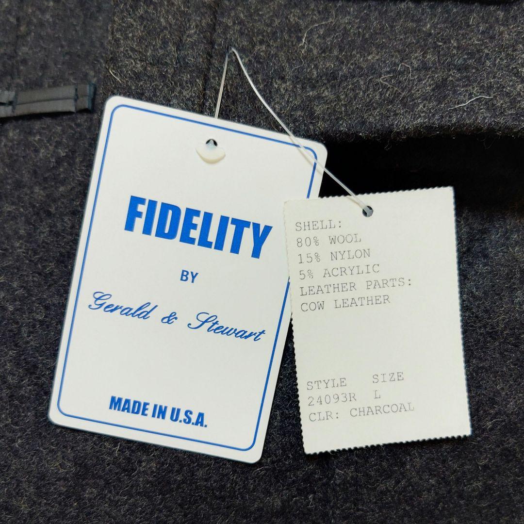 FIDELITY　チャコールグレー ダッフルコート ウール　Lサイズ