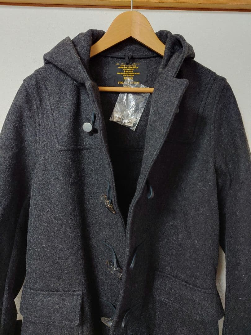 FIDELITY　チャコールグレー ダッフルコート ウール　Lサイズ
