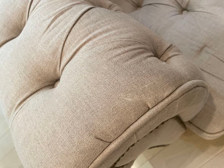 【送料込み】Mコレクション チェスターフィールド リネン ソファ