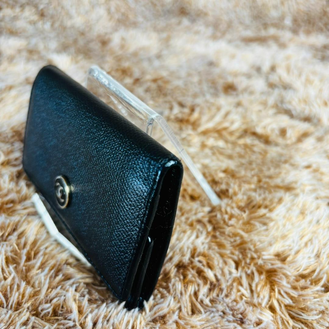 CHANEL 6連　キーケース ブラック　ココボタン　ココマーク　レザー