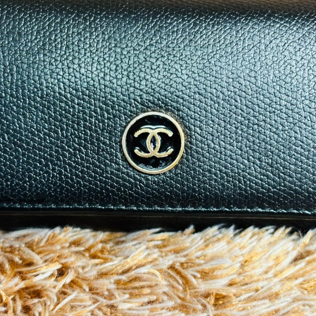 CHANEL 6連　キーケース ブラック　ココボタン　ココマーク　レザー