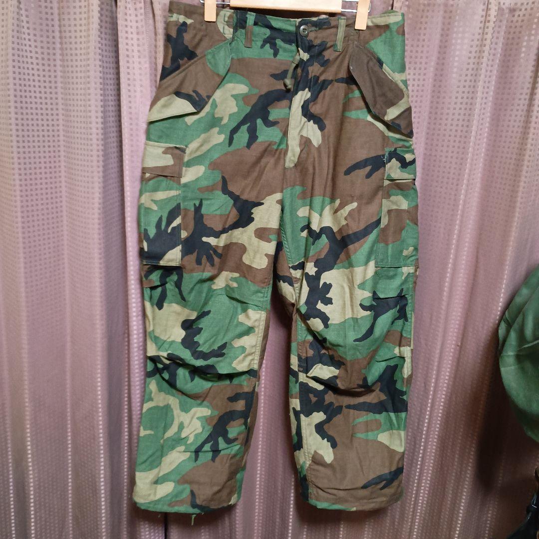 【美品ミディアムショート】米軍実物 m65 ウッドランドカモ カーゴパンツ