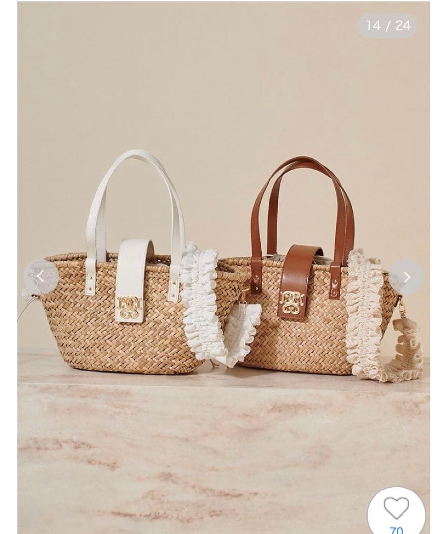 SNIDEL スナイデル　／ コットンショルダーブレードトートバッグ　ブラウン