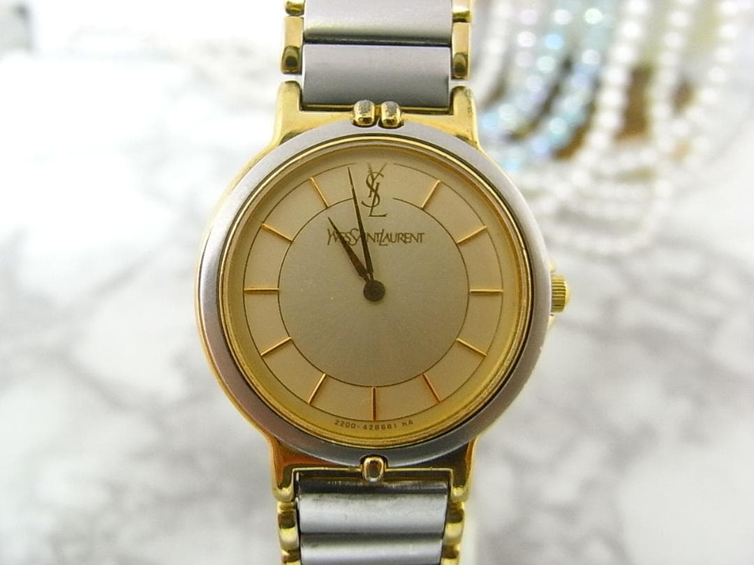 ヴィンテージ　YSL　イヴサンローラン　レディース　ウォッチ　薄21