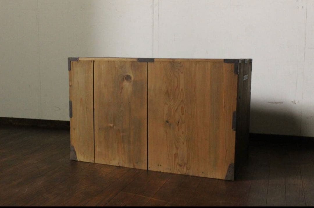 庄内箪笥 レトロ アンティーク 扉付4杯 前桐 時代箪笥 サイドボード 古家具