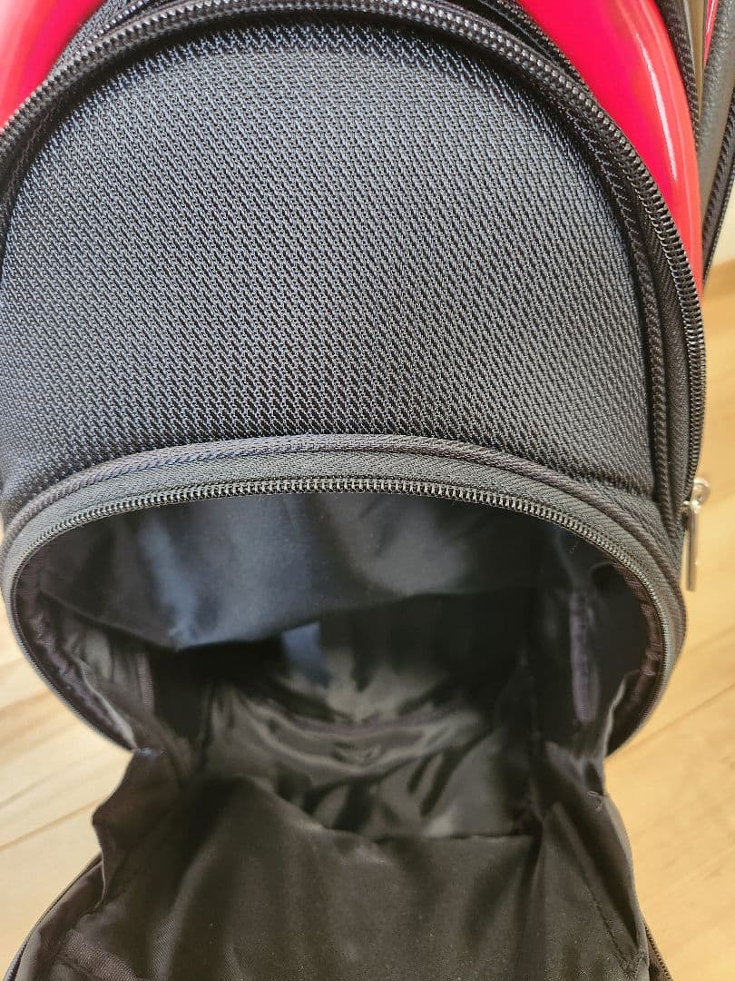 美品 テーラーメイド SY202 キャディバッグ 9型 赤×黒 フード付き