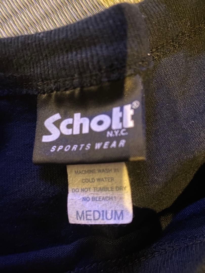 Schott ショットロングTシャツ「ピンナップ」 ロンT メンズ長袖　ブラック