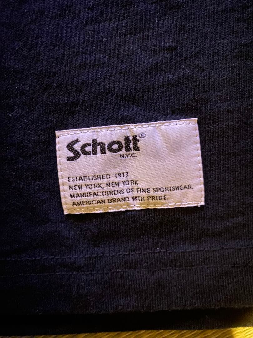 Schott ショットロングTシャツ「ピンナップ」 ロンT メンズ長袖　ブラック