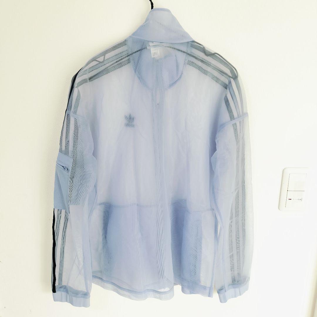 adidas 青 シースルー ジャケット トラックトップ ジャージ レディースL
