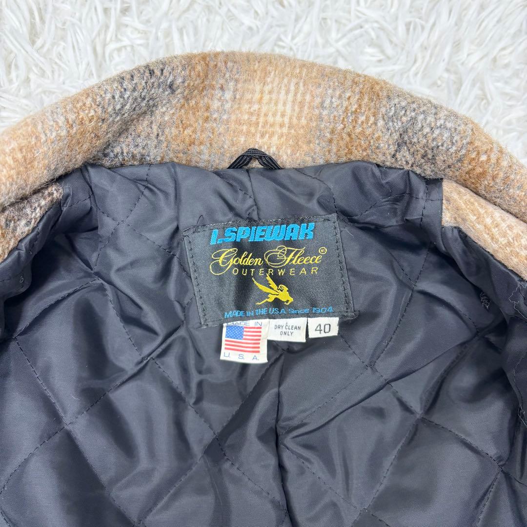 USA製 スピワック ゴールデンフリース オンブレーチェック Pコート 40