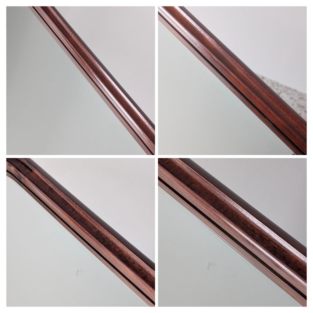 ビンテージ ラウンド ウッドフレーム ウォールミラー 壁掛鏡 北欧 美品 大きめ