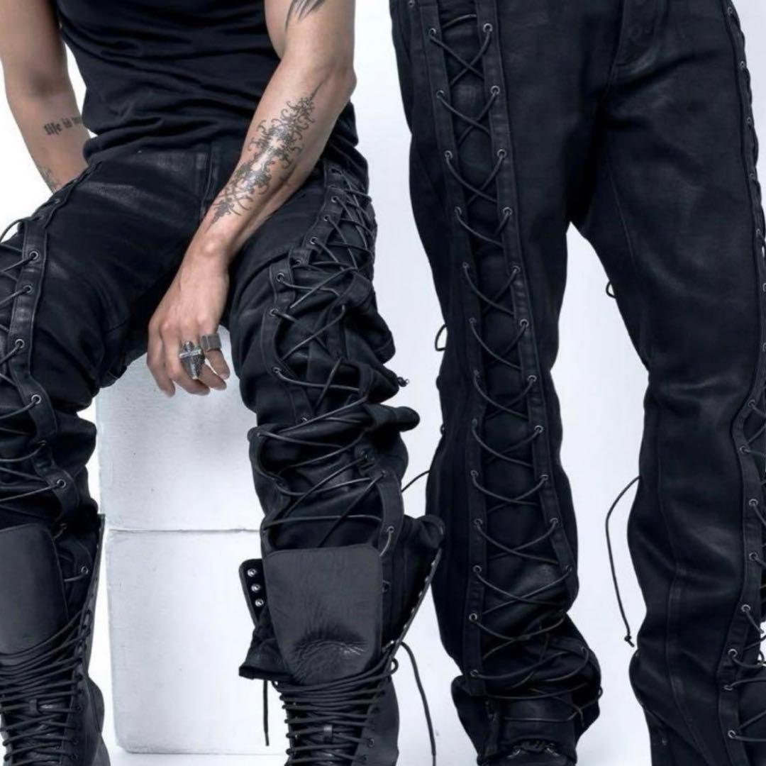 パンツ no mass prod 007GLM WAXED DENIM JEANS