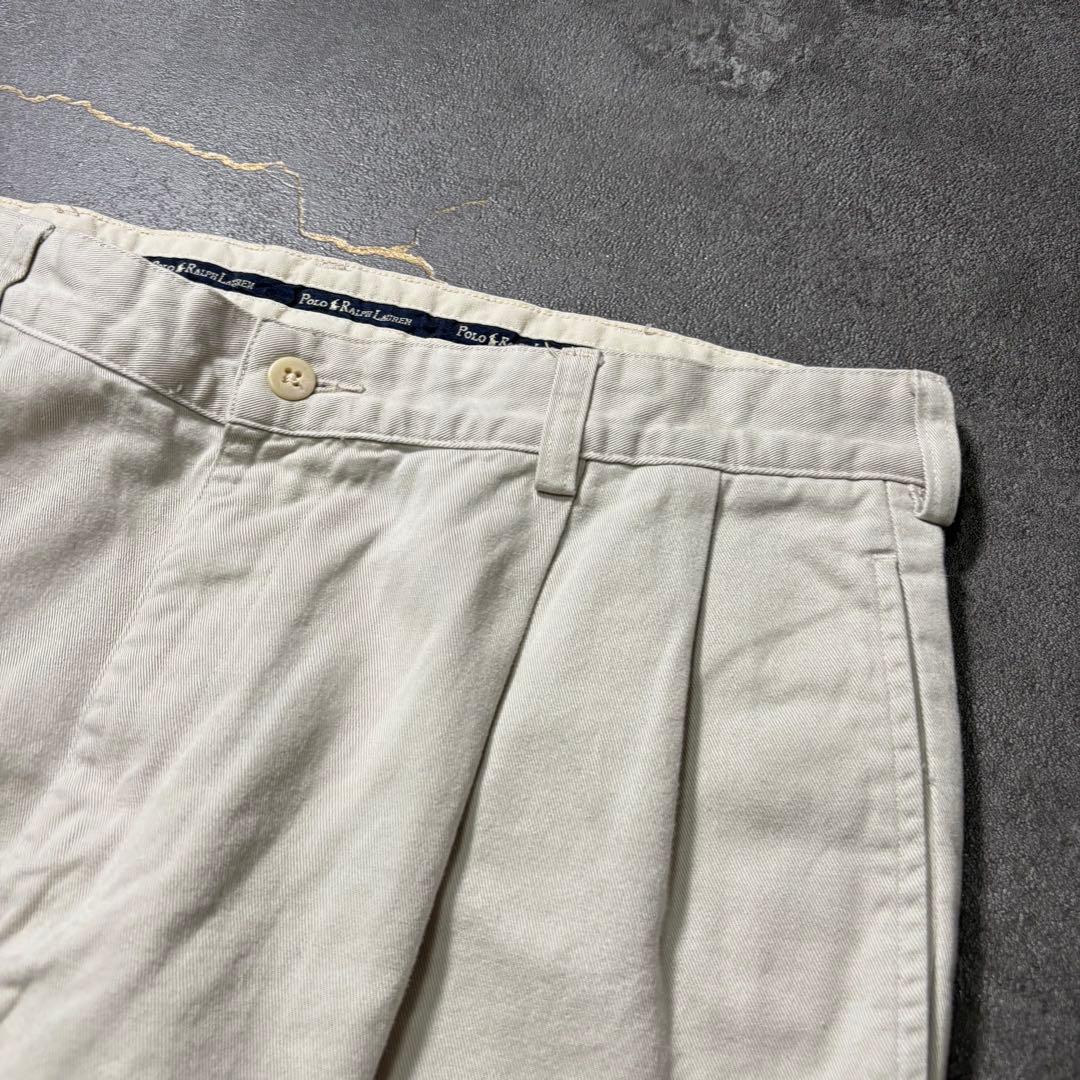古着PolobyRalphLaurenポロチノパンツホワイトW32L32アメカジ