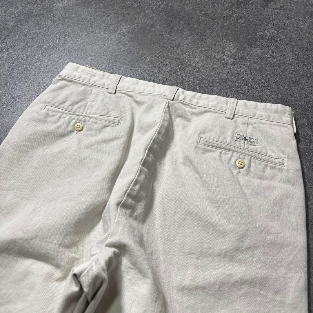 古着PolobyRalphLaurenポロチノパンツホワイトW32L32アメカジ