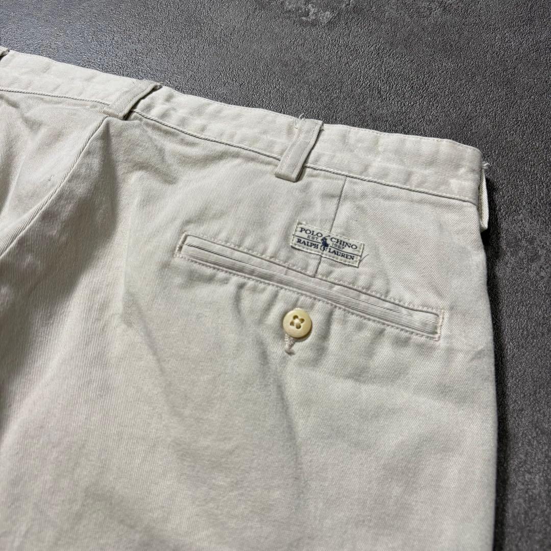 古着PolobyRalphLaurenポロチノパンツホワイトW32L32アメカジ