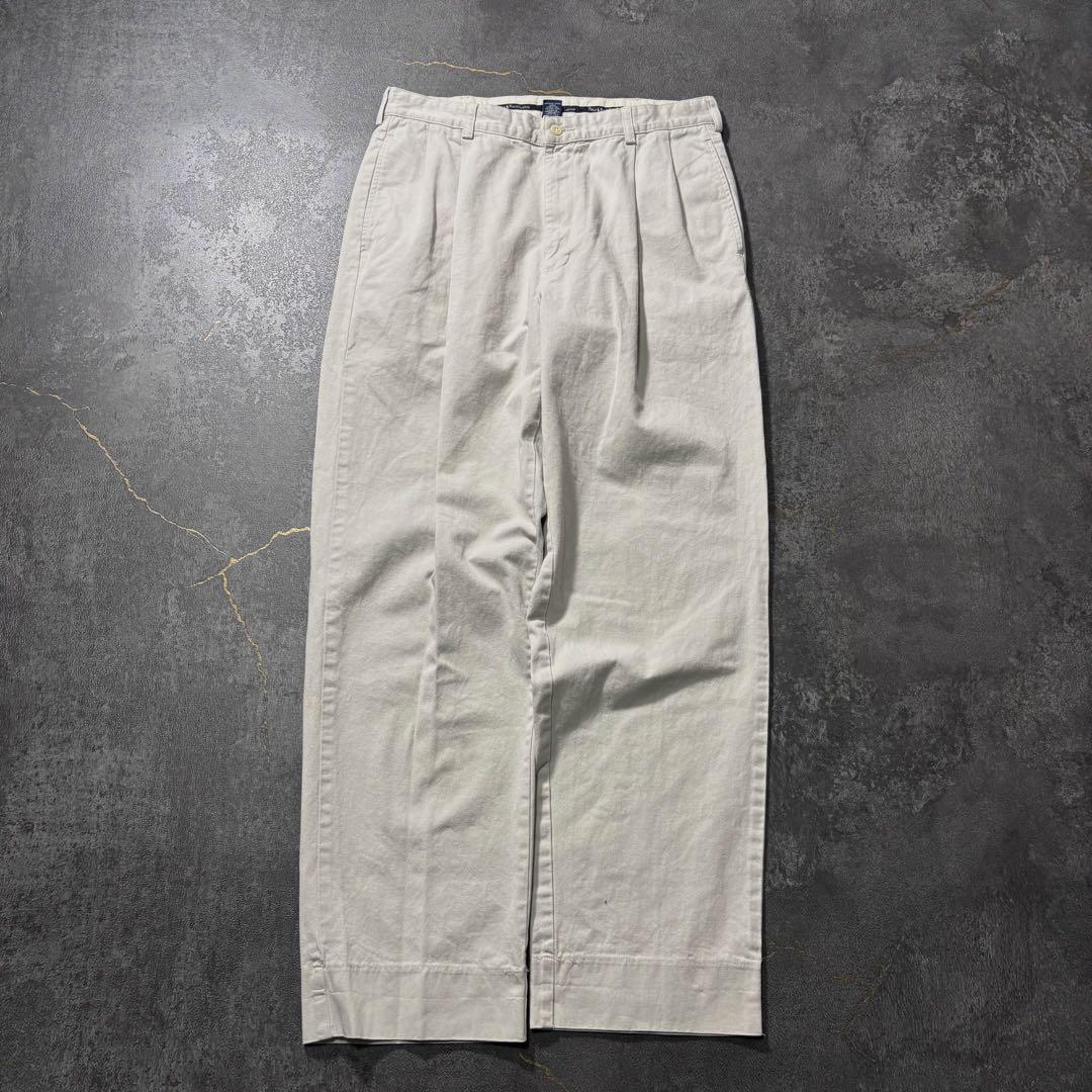 古着PolobyRalphLaurenポロチノパンツホワイトW32L32アメカジ