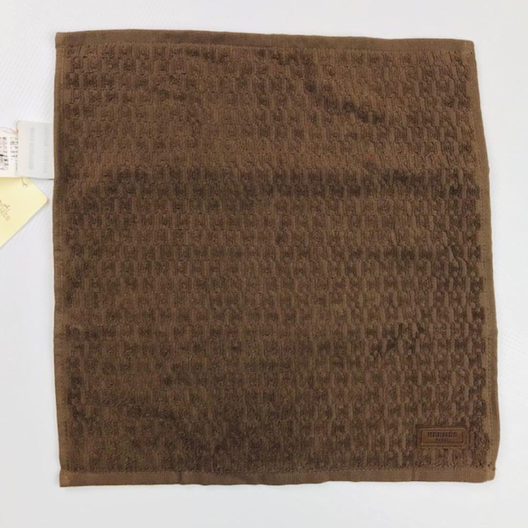 新品未使用★エルメス・ブランドロゴラバーワッペン付 Hロゴ ハンドタオル