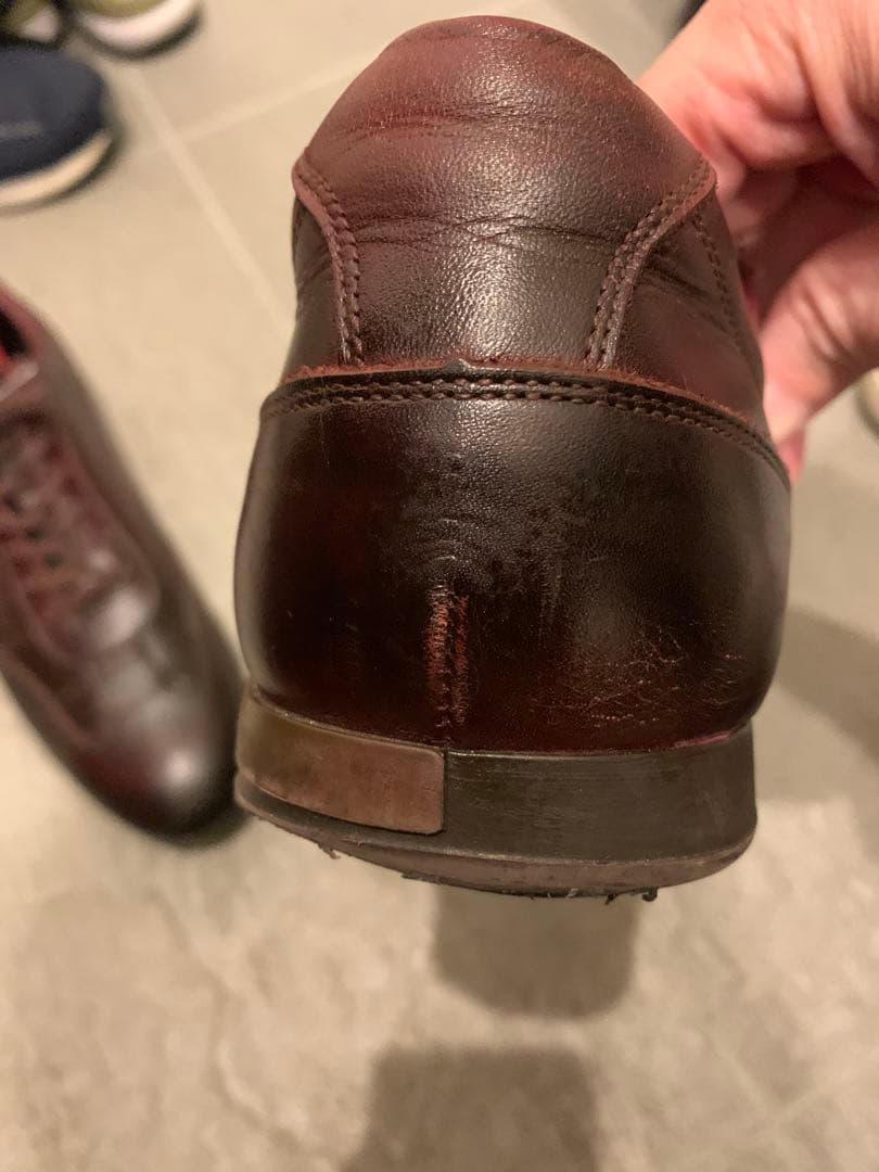 大塚製靴　レザー スニーカー　バーガンディ25.5cm