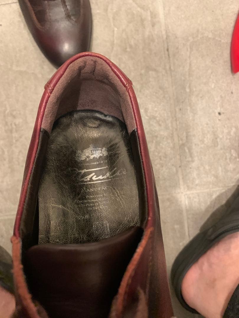 大塚製靴　レザー スニーカー　バーガンディ25.5cm