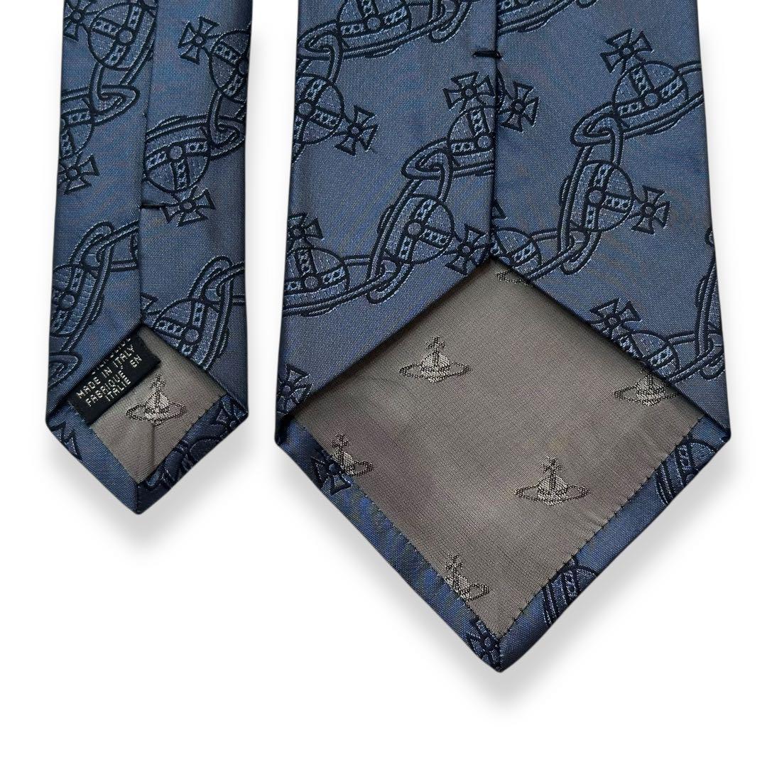 美品✨Vivienne Westwood ネクタイ　オーブ　ジャガード　ブルー