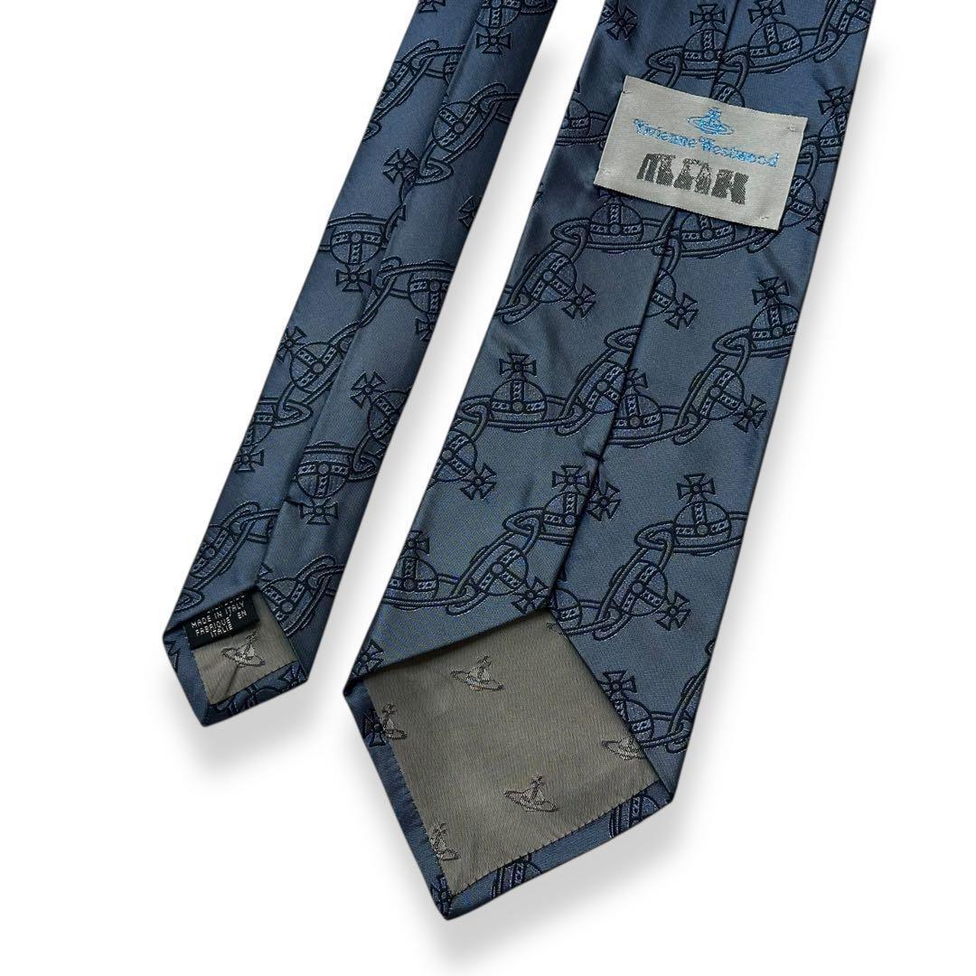 美品✨Vivienne Westwood ネクタイ　オーブ　ジャガード　ブルー