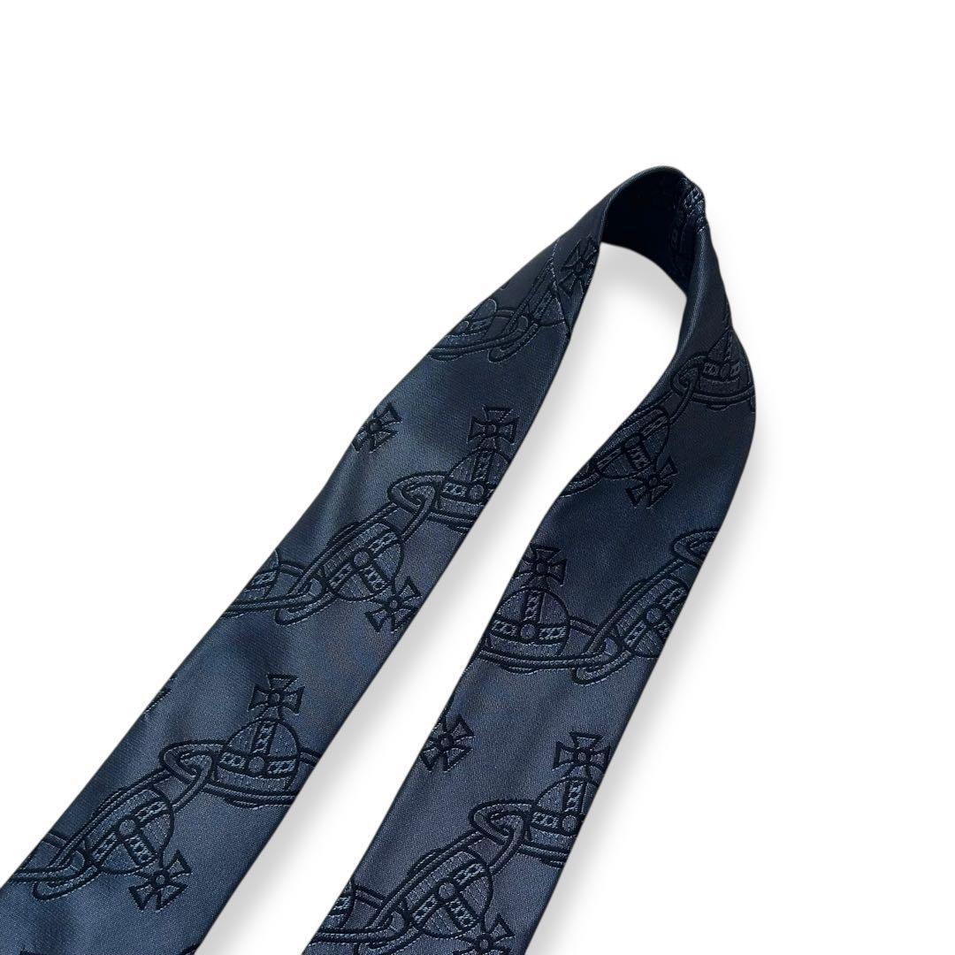 美品✨Vivienne Westwood ネクタイ　オーブ　ジャガード　ブルー