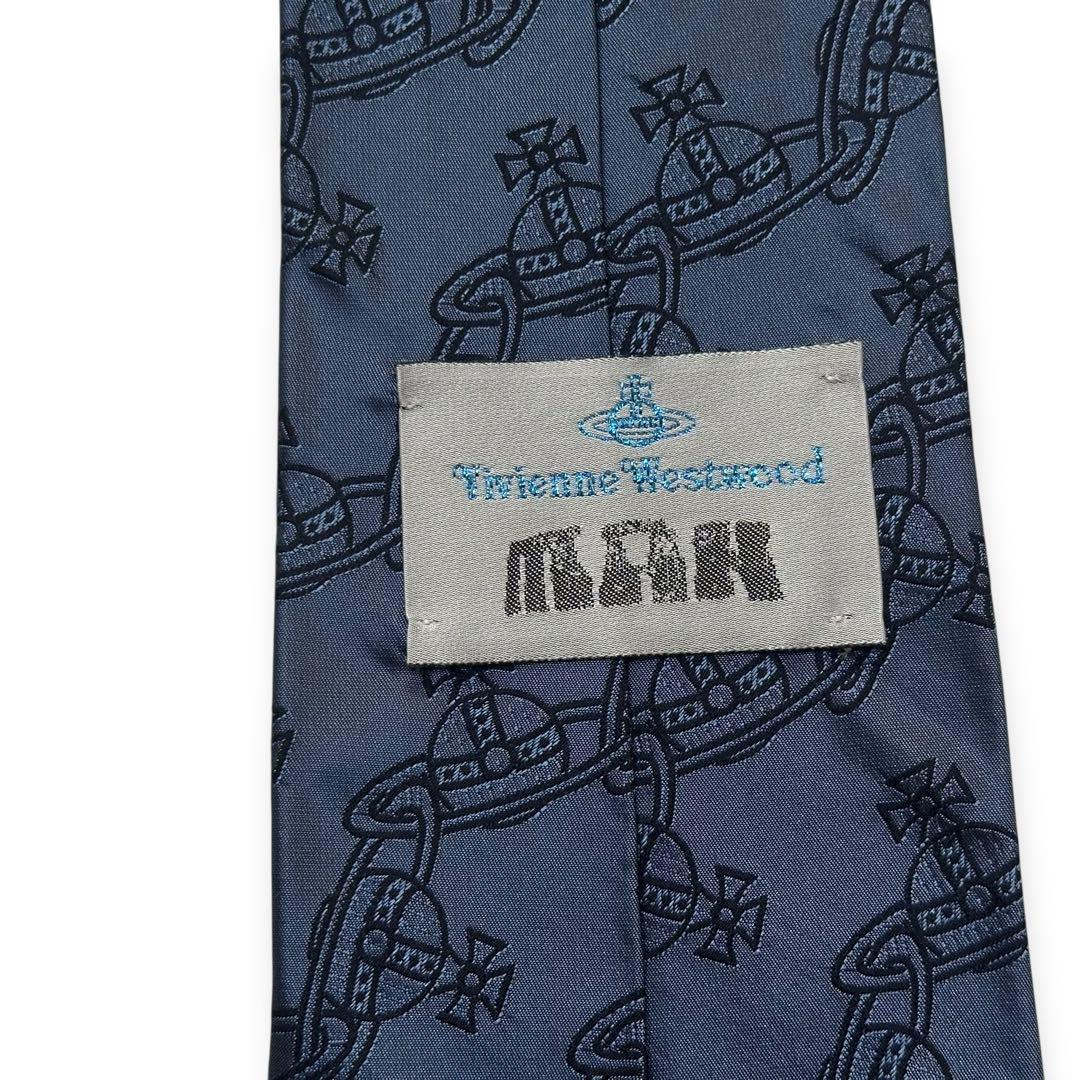 美品✨Vivienne Westwood ネクタイ　オーブ　ジャガード　ブルー