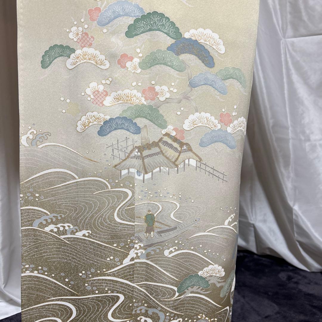 か*ん様 未使用近い　美品　袷　正絹　友禅　訪問着　フルセット　西陣唐織プラチナ