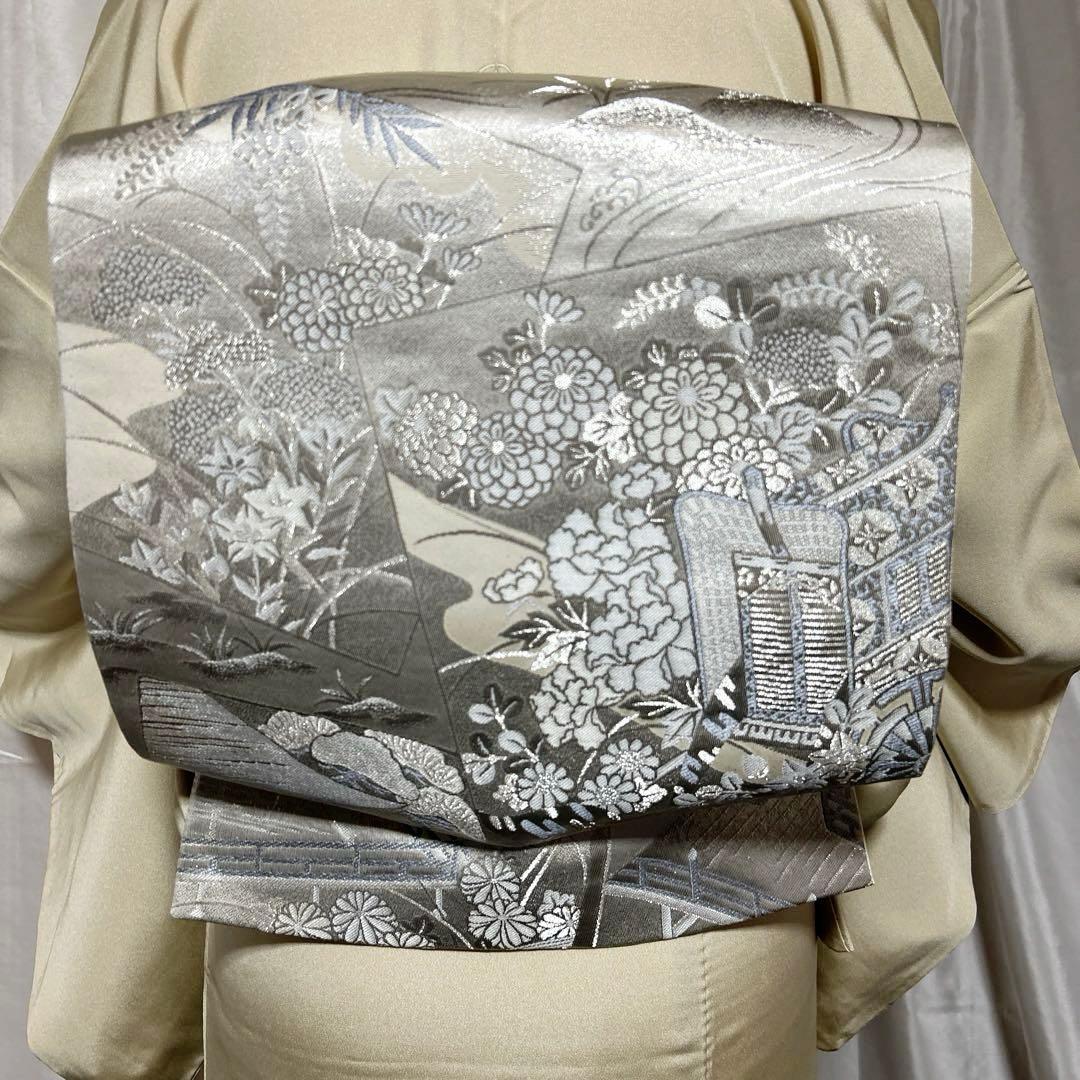 か*ん様 未使用近い　美品　袷　正絹　友禅　訪問着　フルセット　西陣唐織プラチナ