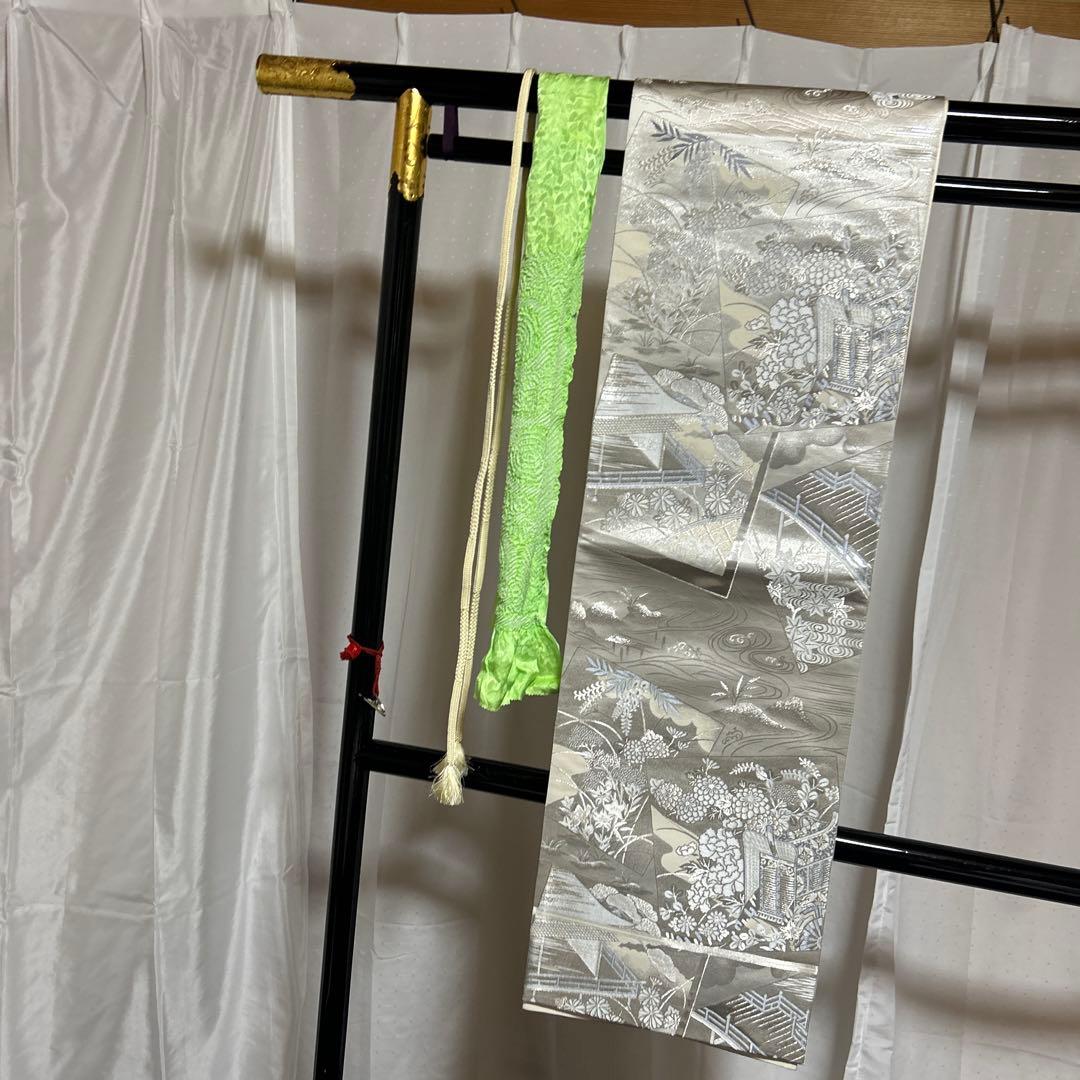 か*ん様 未使用近い　美品　袷　正絹　友禅　訪問着　フルセット　西陣唐織プラチナ