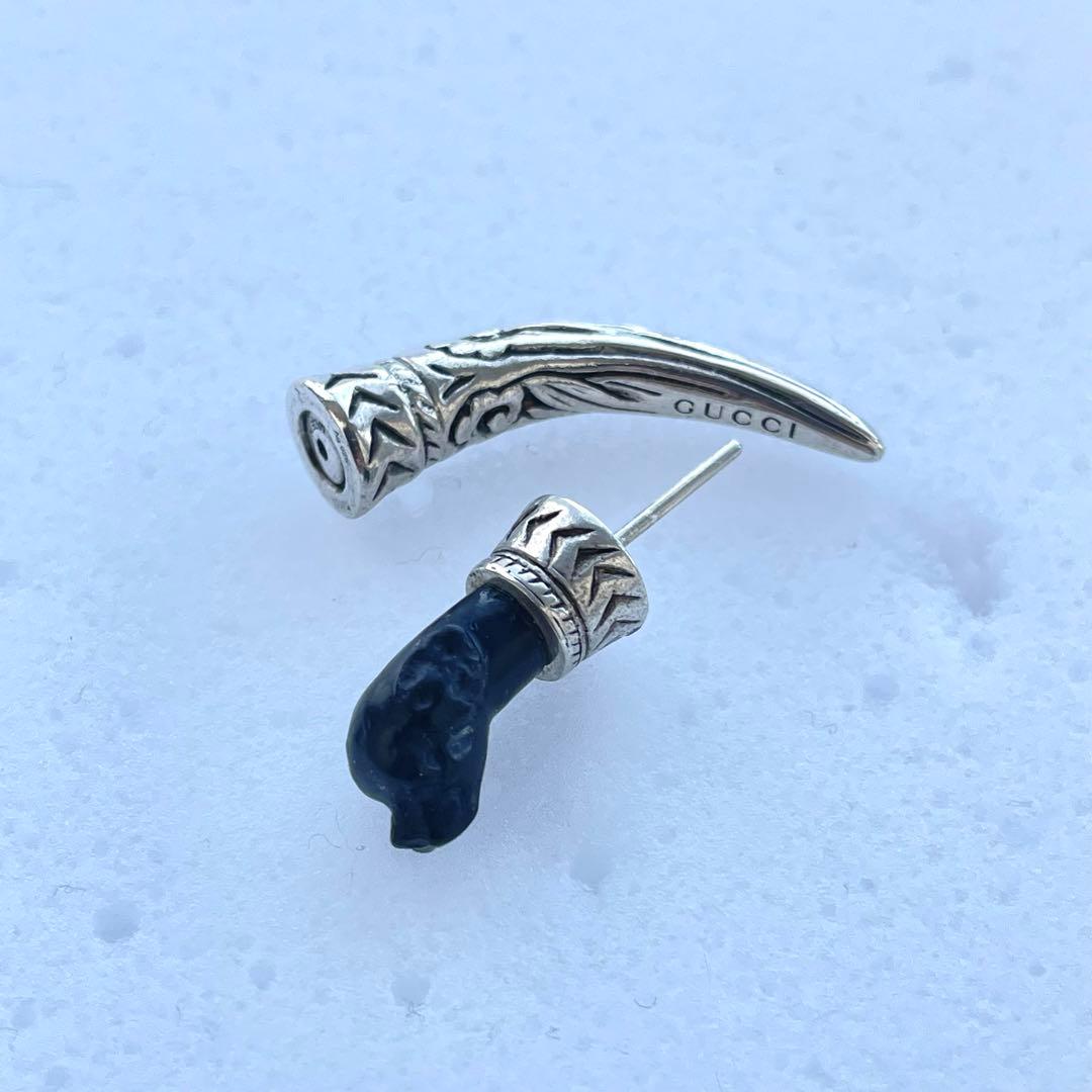 グッチ アンガーフォレストブラックドッグピアス　Gucci片耳用　レア