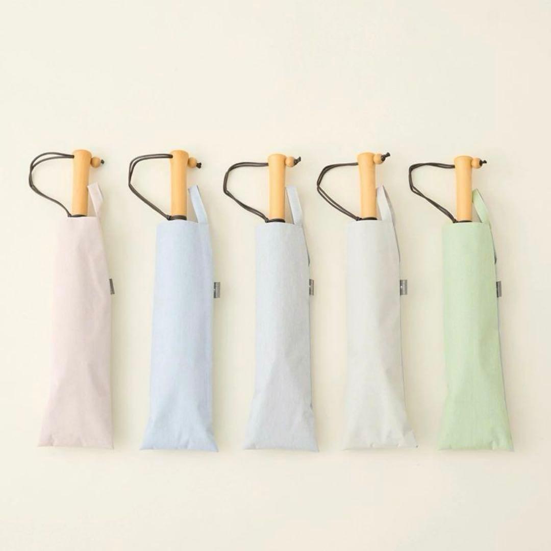 サンバリア100未使用2段折mokuアイボリー完全遮光日傘二段折人気折り畳み