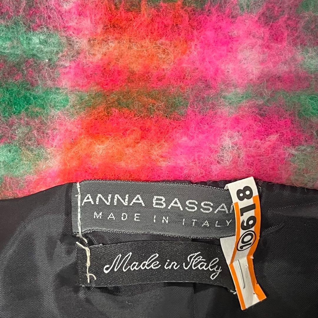 【ANNA BASSANI】アンナバッサーニ モヘア　チェック　チェスターコート