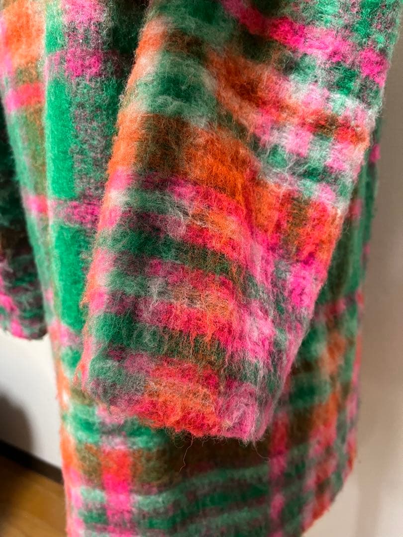 【ANNA BASSANI】アンナバッサーニ モヘア　チェック　チェスターコート