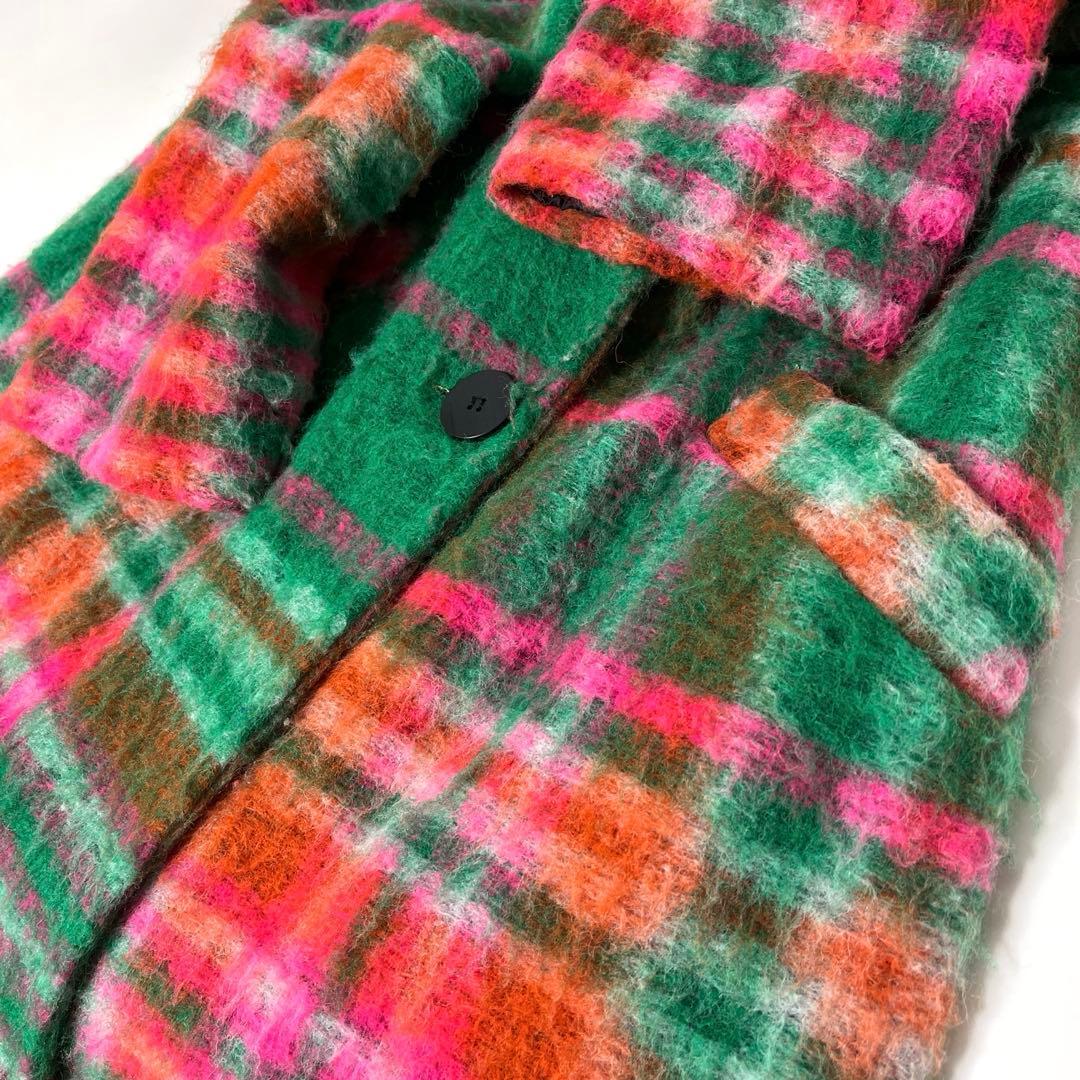 【ANNA BASSANI】アンナバッサーニ モヘア　チェック　チェスターコート