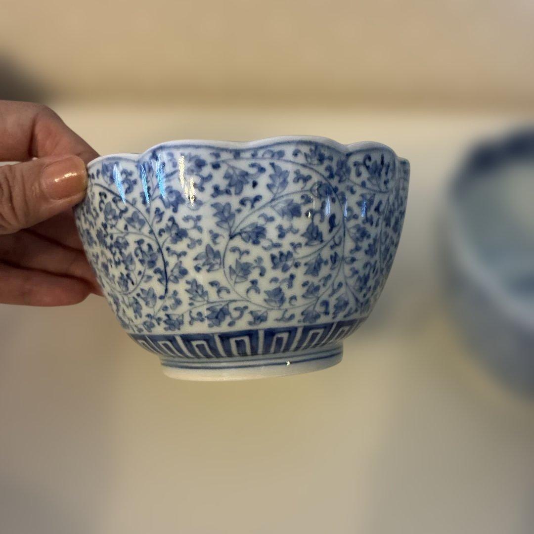 最終値下げ　古伊万里　花唐草　向付　2客