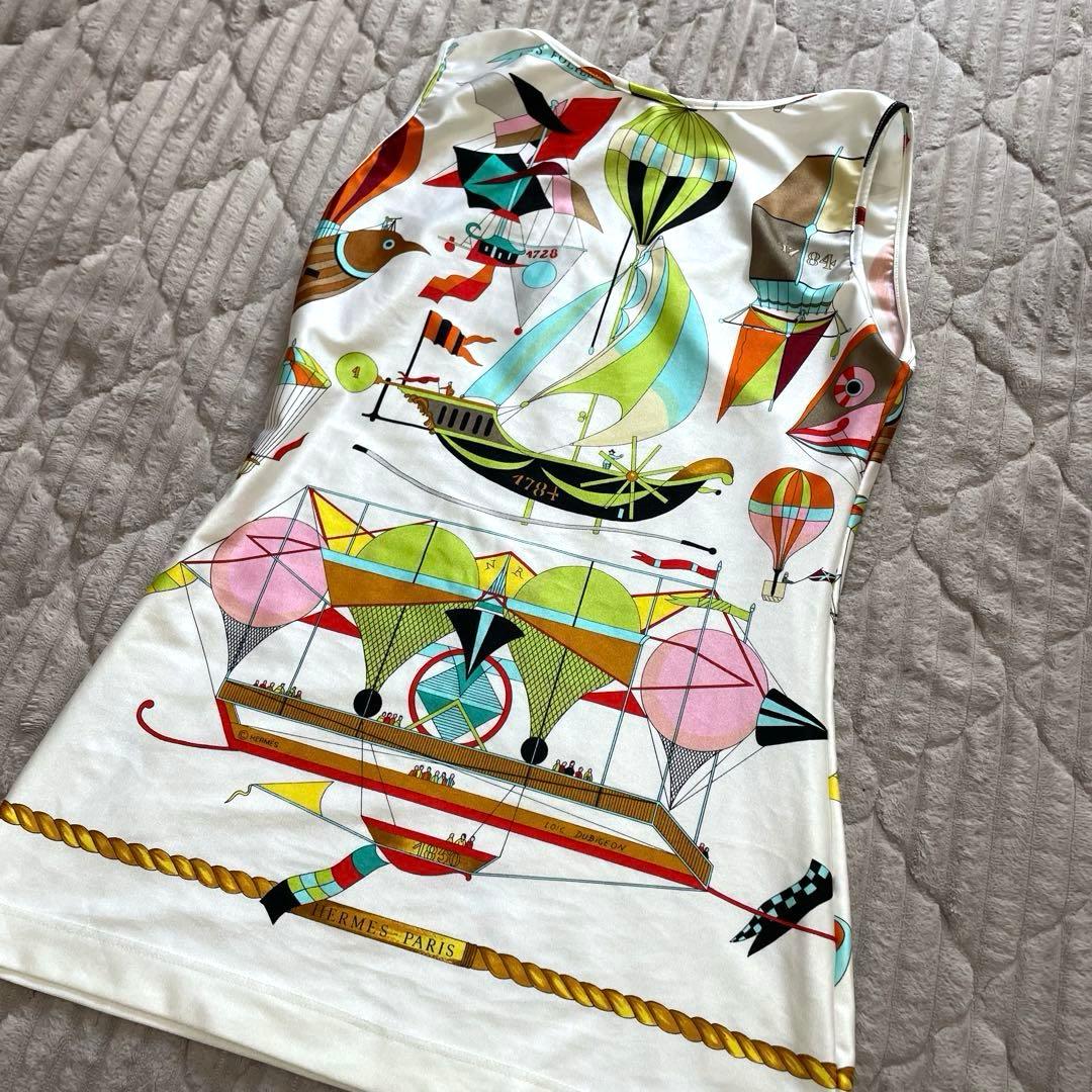 美品 HERMES エルメス 大空の狂気 ノースリーブ 40 カットソー