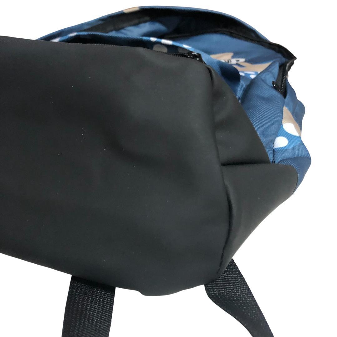 【美品】リップンディップ リュックショルダーバッグ ナイロン キノコ柄 ブルー