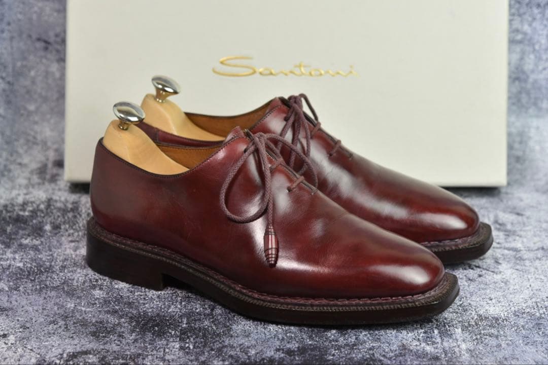 ノルヴェジェーゼ製法　サントーニ　ホールカット　レザーシューズ　サイズ6
