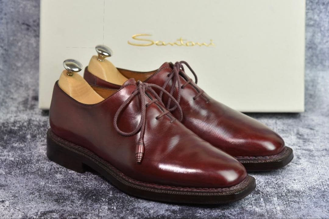 ノルヴェジェーゼ製法　サントーニ　ホールカット　レザーシューズ　サイズ6