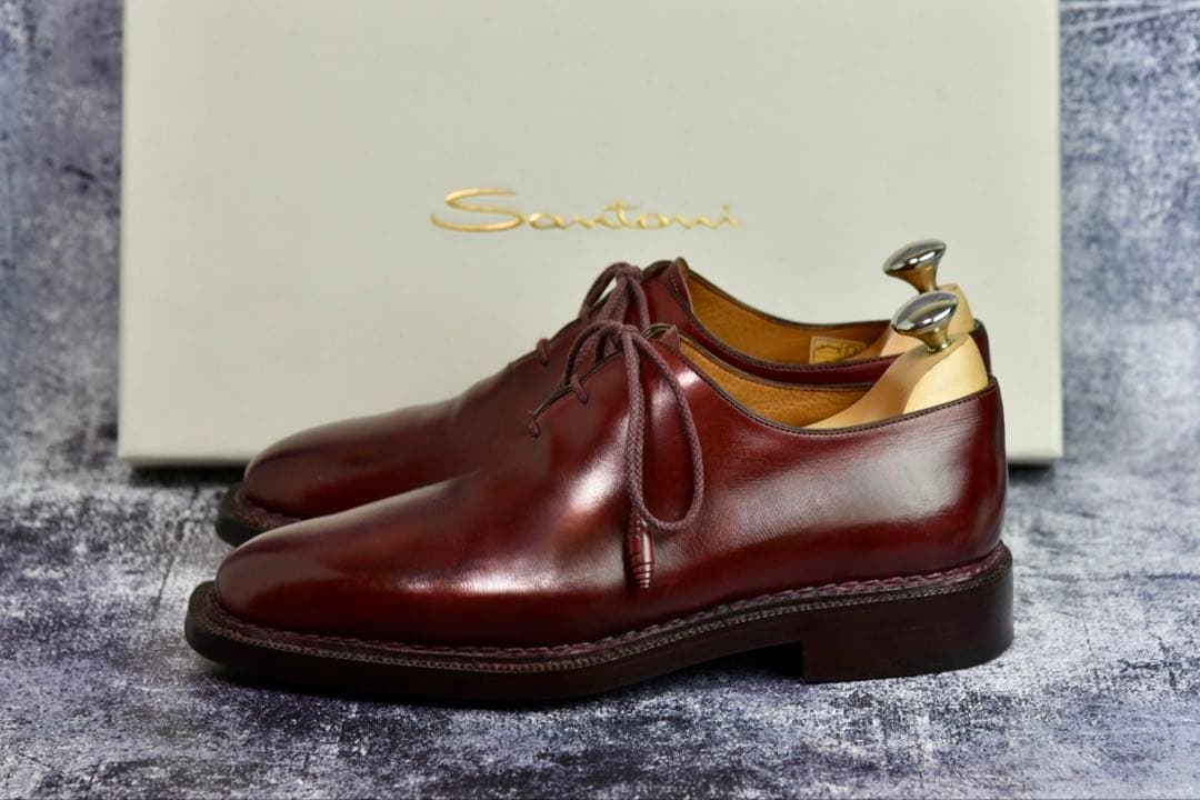 ノルヴェジェーゼ製法　サントーニ　ホールカット　レザーシューズ　サイズ6