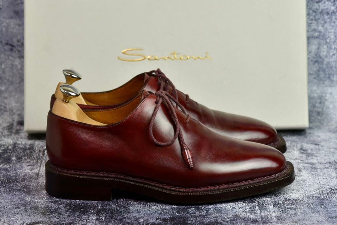 ノルヴェジェーゼ製法　サントーニ　ホールカット　レザーシューズ　サイズ6