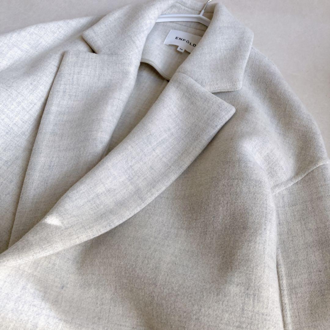 【美品】エンフォルド ダブルフェイス 立体ポケット オーバーサイズロングコート